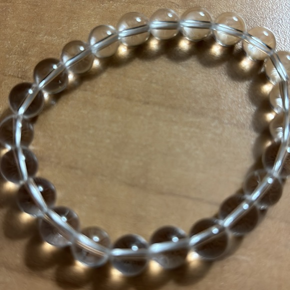 #066 CLEAR QUARTZ Bracelet 8mm NEW ARRIVAL - Picture 3 of 3